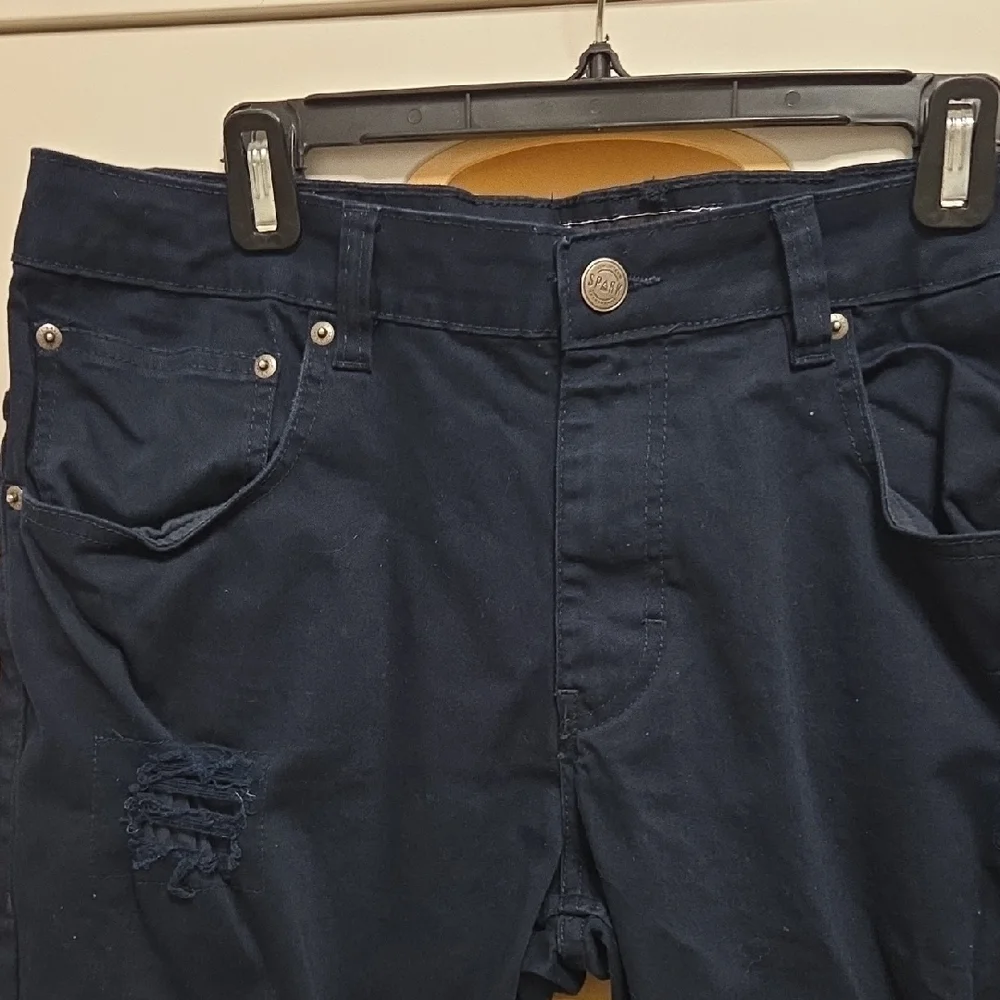 Spark Men’s Blue Pants Size 38x34 Cotton Stretch Dress Pants Blue Dark